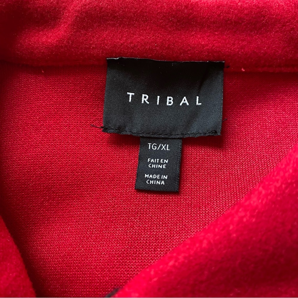 NWT Tribal Blanket Stitch Shacket Shirt Top Red Medium XL - Picture 7 of 10